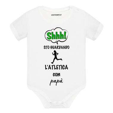 Shh sto guardando l'atletica con papà Body per bimbi