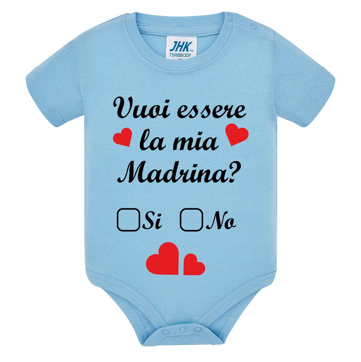 Lol T-Shirt Body per bimbi 3 Mesi / Azzurro Vuoi essere la mia madrina?