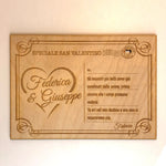 Cartolina da tavolo in Legno Personalizzata con Dedica – Idea Regalo San Valentino Cartolina in legno