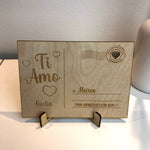 Cartolina in Legno Personalizzata con Dedica da tavolo – Idea Regalo San Valentino Cartolina in legno