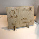 Cartolina in Legno Personalizzata con Dedica da tavolo – Idea Regalo San Valentino Cartolina in legno