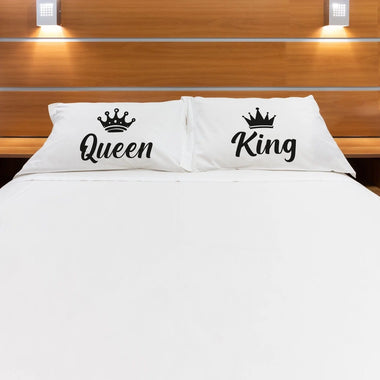 Coppia di federe matrimoniali King e Queen - Idea Regalo Federe per cuscino