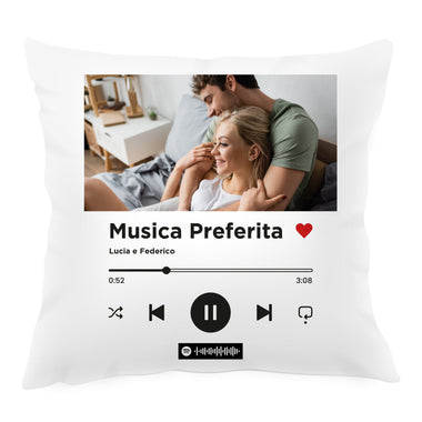 Federa Quadrata Personalizzata con Foto e Canzone Spotify Federe per cuscino