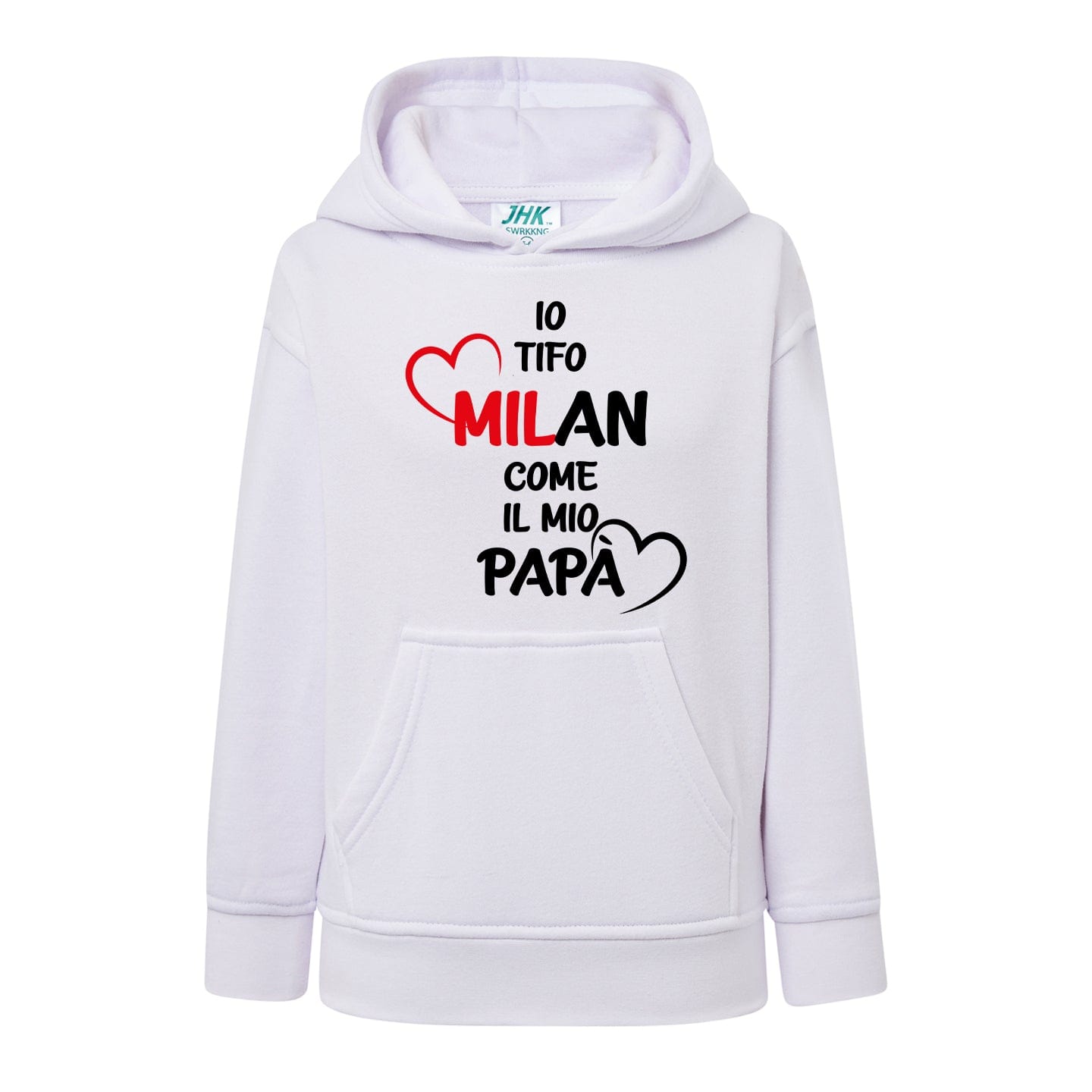 Lol T-Shirt Felpa con cappuccio Io tifo Milan come il mio papà