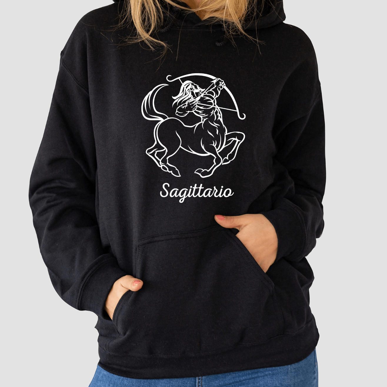 Lol T-Shirt Felpa con cappuccio Nera / S Oroscopo Sagittario
