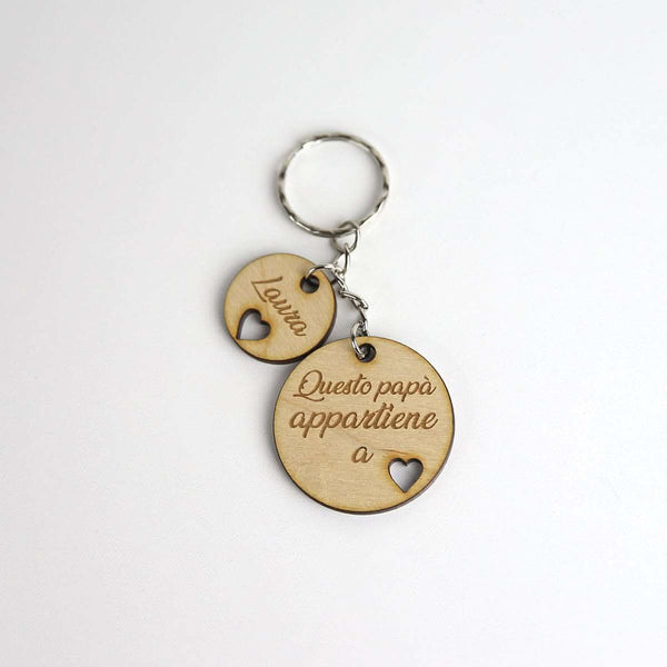 Portachiavi Personalizzato Per Festa Del Pap&agrave; - Acciaio Inossidabile Con Messaggio Affettuoso