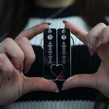 Portachiavi personalizzato con codice Spotify in Plexiglass Effetto Specchio Argento Portachiavi