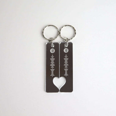 Portachiavi personalizzato con codice Spotify in Plexiglass Effetto Specchio Argento Portachiavi