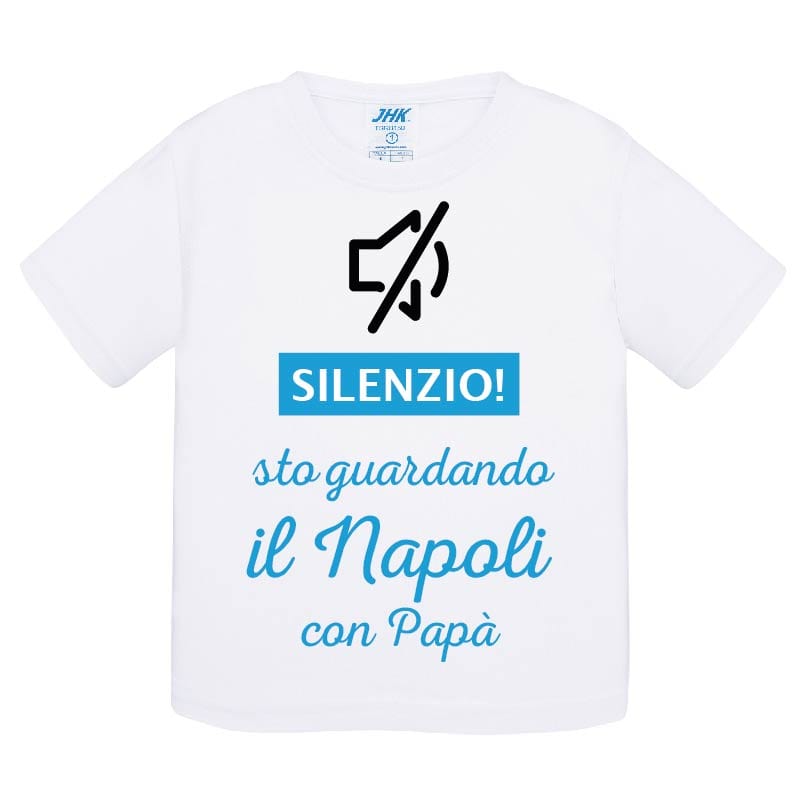 Lol T-Shirt 0 Anni Silenzio sto guardando il Napoli con papà