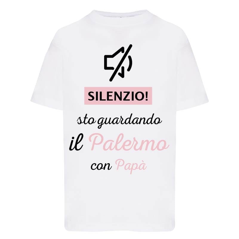 Lol T-Shirt 3/4 Anni Silenzio sto guardando il Palermo con papà