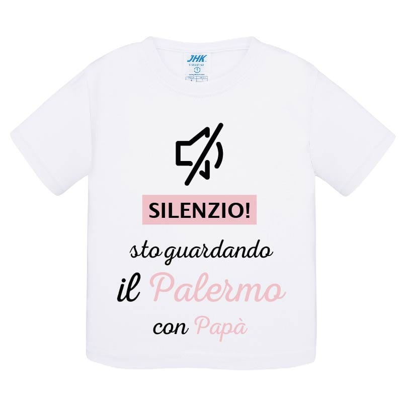 Lol T-Shirt 0 Anni Silenzio sto guardando il Palermo con papà