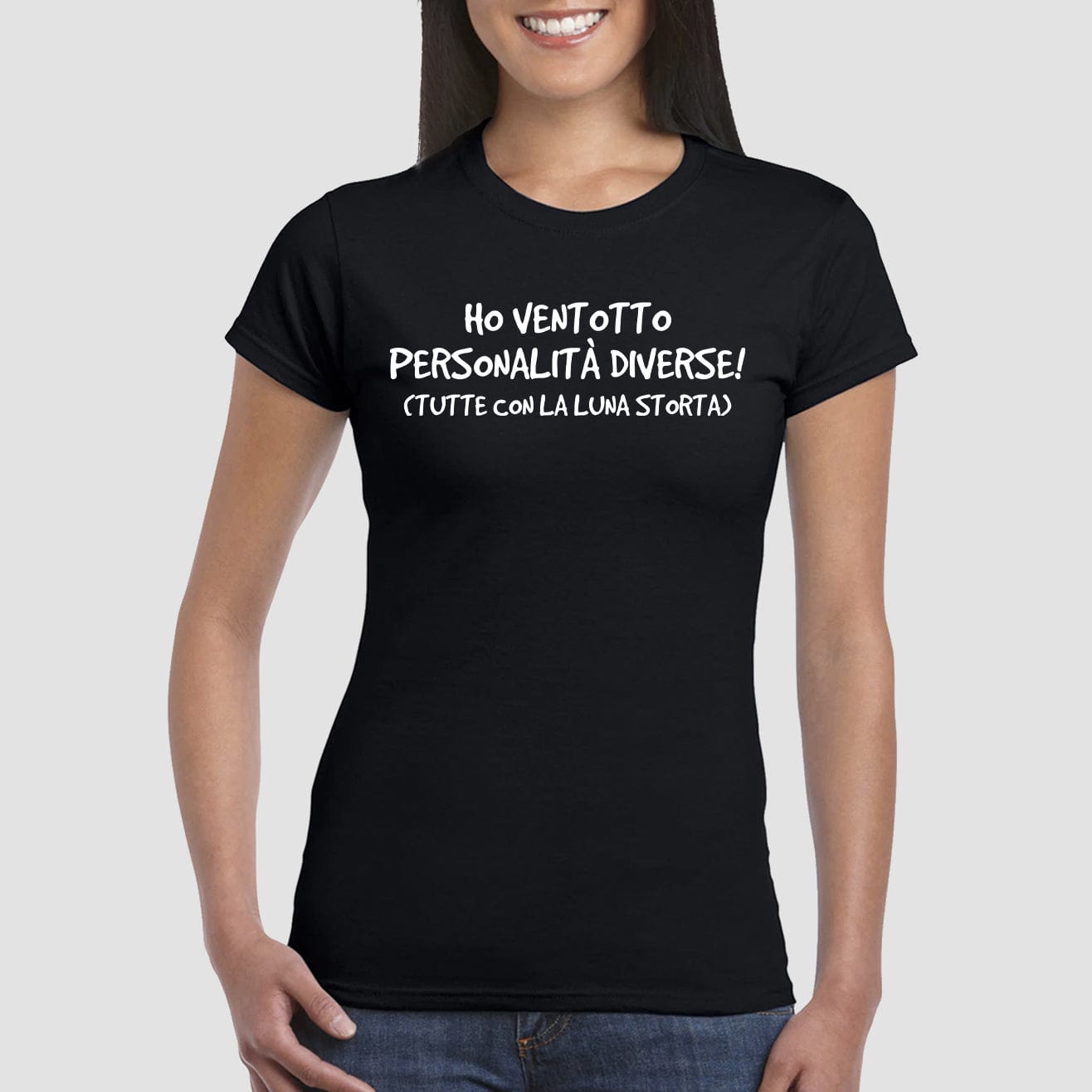 Lol T-Shirt T-shirt S / nero Ho ventotto personalità diverse tutte con la luna storta
