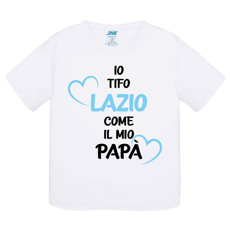 Lol T-Shirt T-shirt 0 Anni Io tifo Lazio come il mio papà