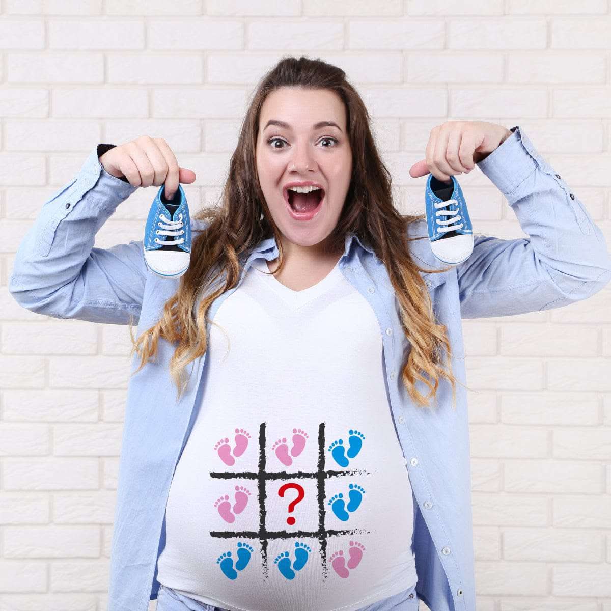 Regalo Compleanno Incinta Toccare Pancia Domande Gravidanza Maglietta - Foto 7