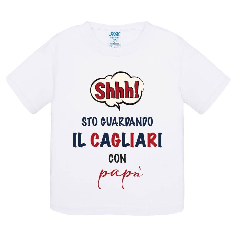 Lol T-Shirt T-shirt 0 anni Shh sto guardando il Cagliari con papà