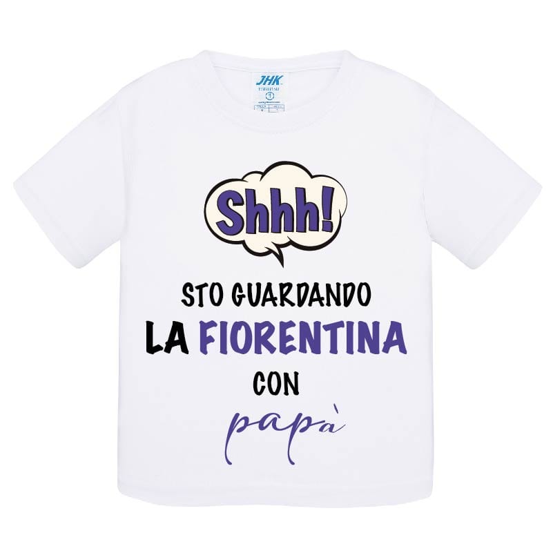 Lol T-Shirt T-shirt 0 anni Shh sto guardando la Fiorentina con papà