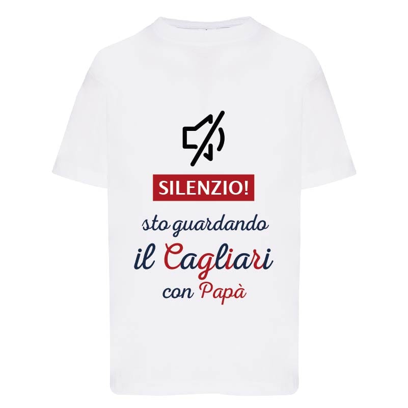 Lol T-Shirt T-shirt 3/4 anni Silenzio sto guardando il Cagliari con papà