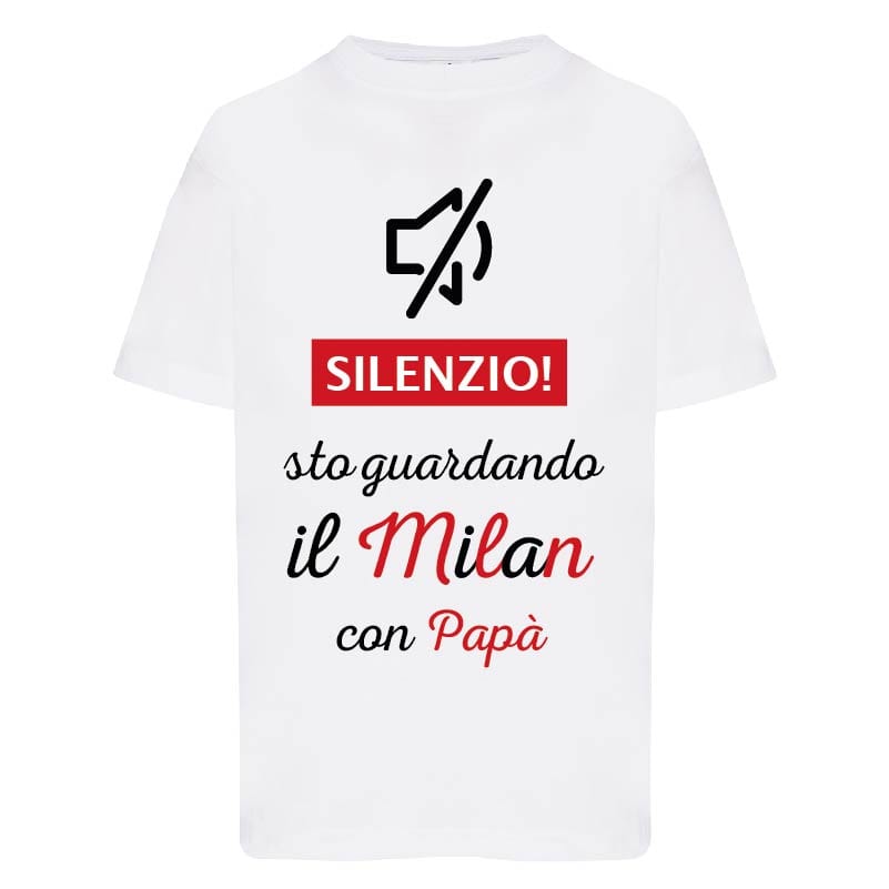 Lol T-Shirt T-shirt 3/4 Anni Silenzio sto guardando il Milan con papà