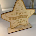 Targa da tavolo Personalizzata con Dedica Idea Regalo per Papà, Festa del Papà Targa in legno