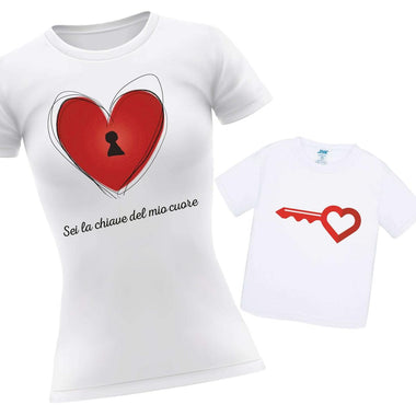 Mamma + Bambino Combo Sei la chiave del mio cuore-T-shirt-Lol T-shirt