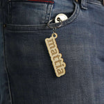 Portachiavi in legno personalizzato con nome intarsiato in rilievo-Portachiavi-Lol T-shirt