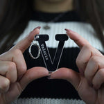 Portachiavi in Plexiglass a forma di lettera e incisione nome-Portachiavi-Lol T-shirt