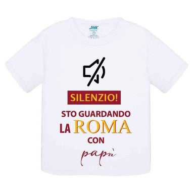 Silenzio sto guardando la Roma con papà-T-shirt-Lol T-shirt