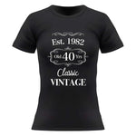 T-shirt Donna Est. 1982 old 40 Yrs Classic Vintage-T-shirt-Lol T-shirt