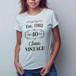 T-shirt Donna Est. 1982 old 40 Yrs Classic Vintage-T-shirt-Lol T-shirt