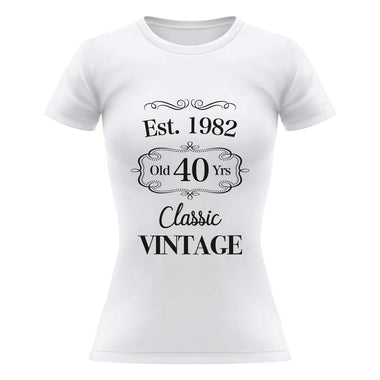 T-shirt Donna Est. 1982 old 40 Yrs Classic Vintage-T-shirt-Lol T-shirt