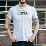 T-shirt Uomo Addio al Celibato Mangiare, Dormire, Scopare-T-shirt-Lol T-shirt