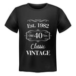 T-shirt Uomo Est. 1982 old 40 Yrs Classic Vintage-T-shirt-Lol T-shirt