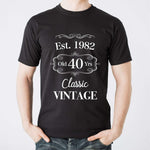 T-shirt Uomo Est. 1982 old 40 Yrs Classic Vintage-T-shirt-Lol T-shirt