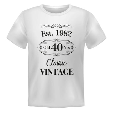 T-shirt Uomo Est. 1982 old 40 Yrs Classic Vintage-T-shirt-Lol T-shirt