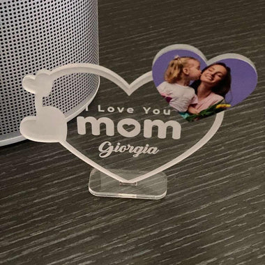 Targa da scrivania in Plexiglass per la Mamma Personalizzata con nome e foto-Lol T-shirt