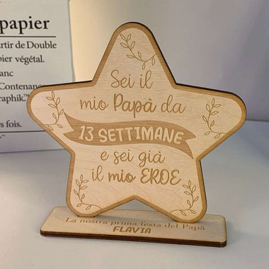 Targa da tavolo Personalizzata con Dedica Idea Regalo per Papà, Festa del Papà-Targa in legno-Lol T-shirt