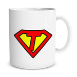 Tazza Superman con LETTERA A SCELTA-Tazze Personalizzate-Lol T-shirt