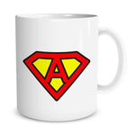 Tazza Superman con LETTERA A SCELTA-Tazze Personalizzate-Lol T-shirt